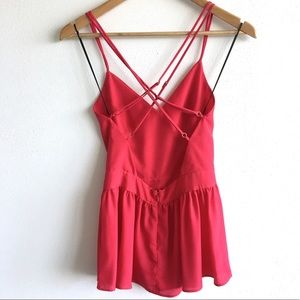 Lavender Brown Raspberry Peplum Backless Tank